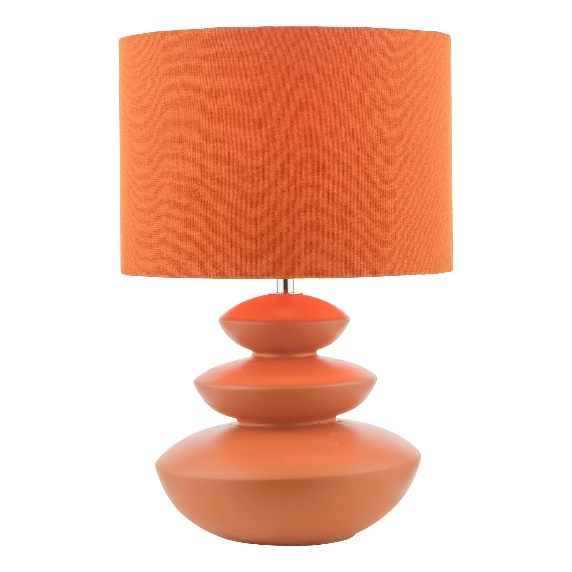 dar lighting Discus Ceramic Table Lamp Orange With Shade DIS4211