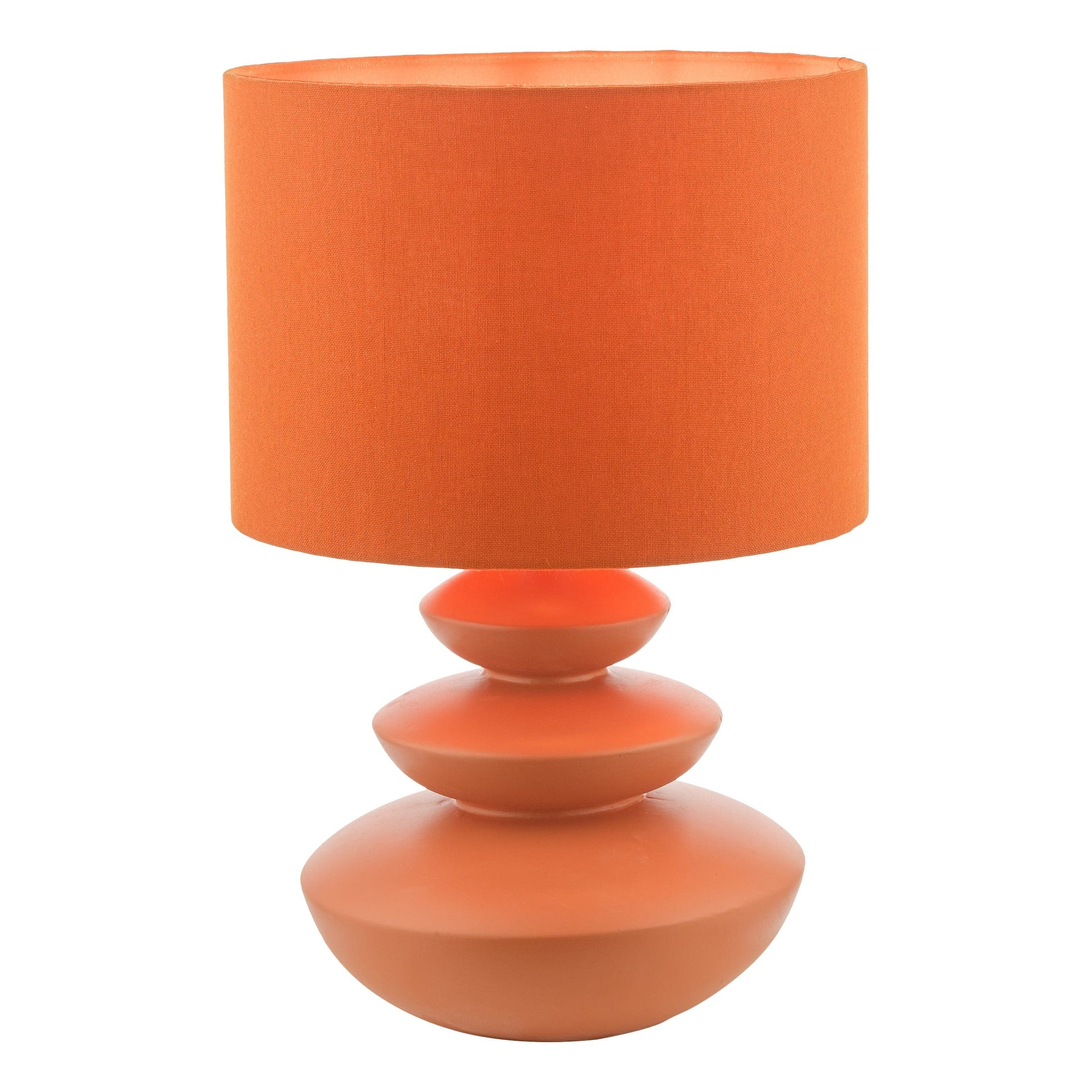 dar lighting Discus Ceramic Table Lamp Orange With Shade DIS4211