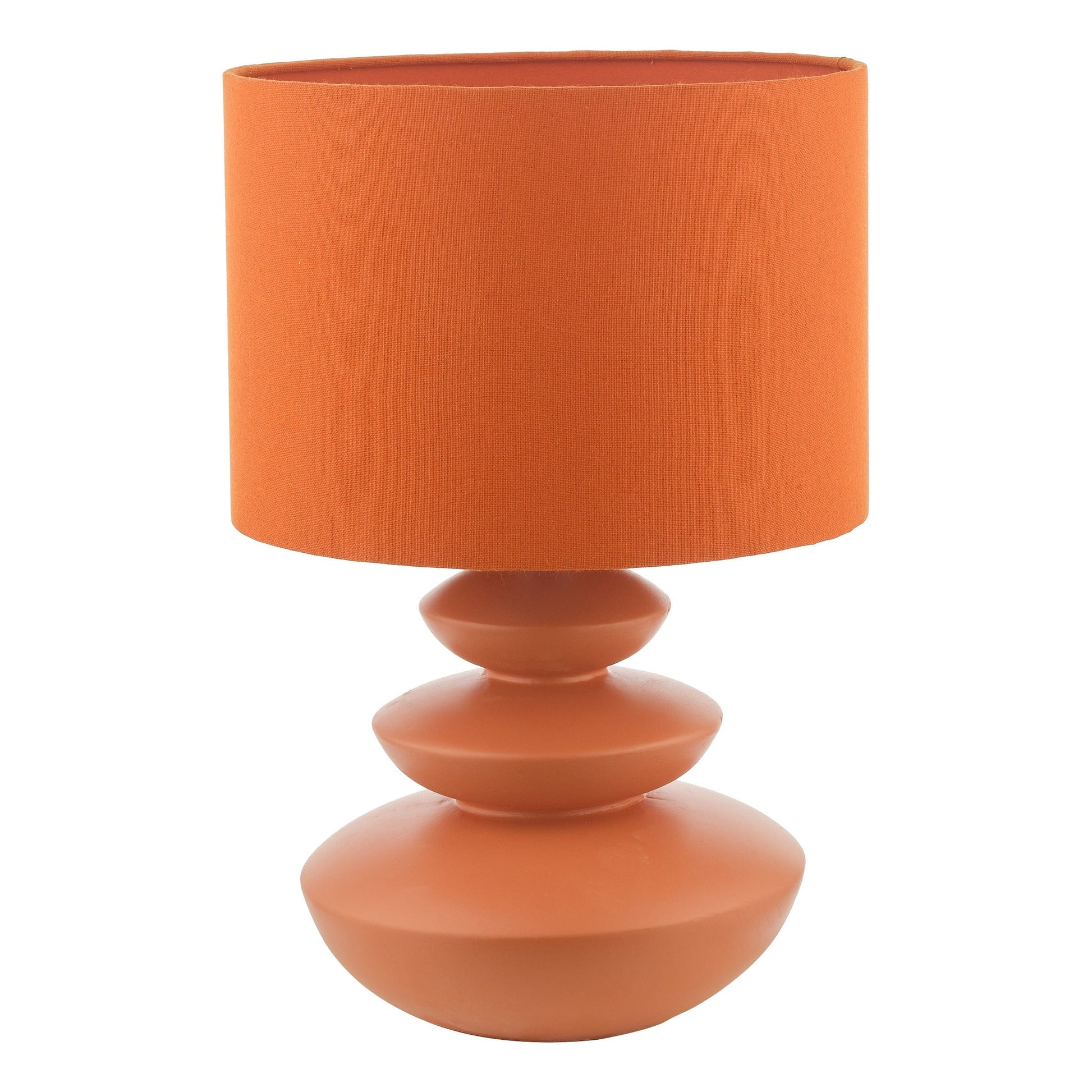 dar lighting Discus Ceramic Table Lamp Orange With Shade DIS4211