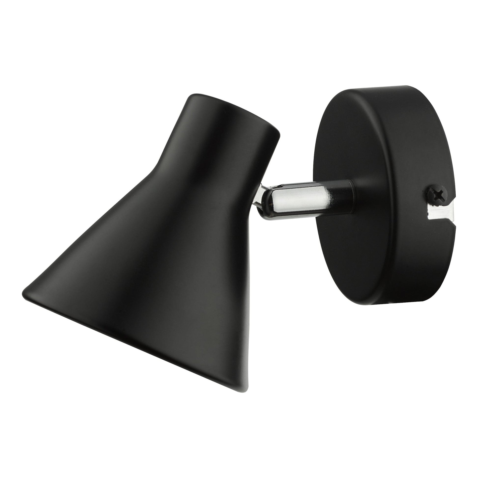 dar lighting Diza Single Wall Spotlight Matt Black Polished Chrome DIZ0722