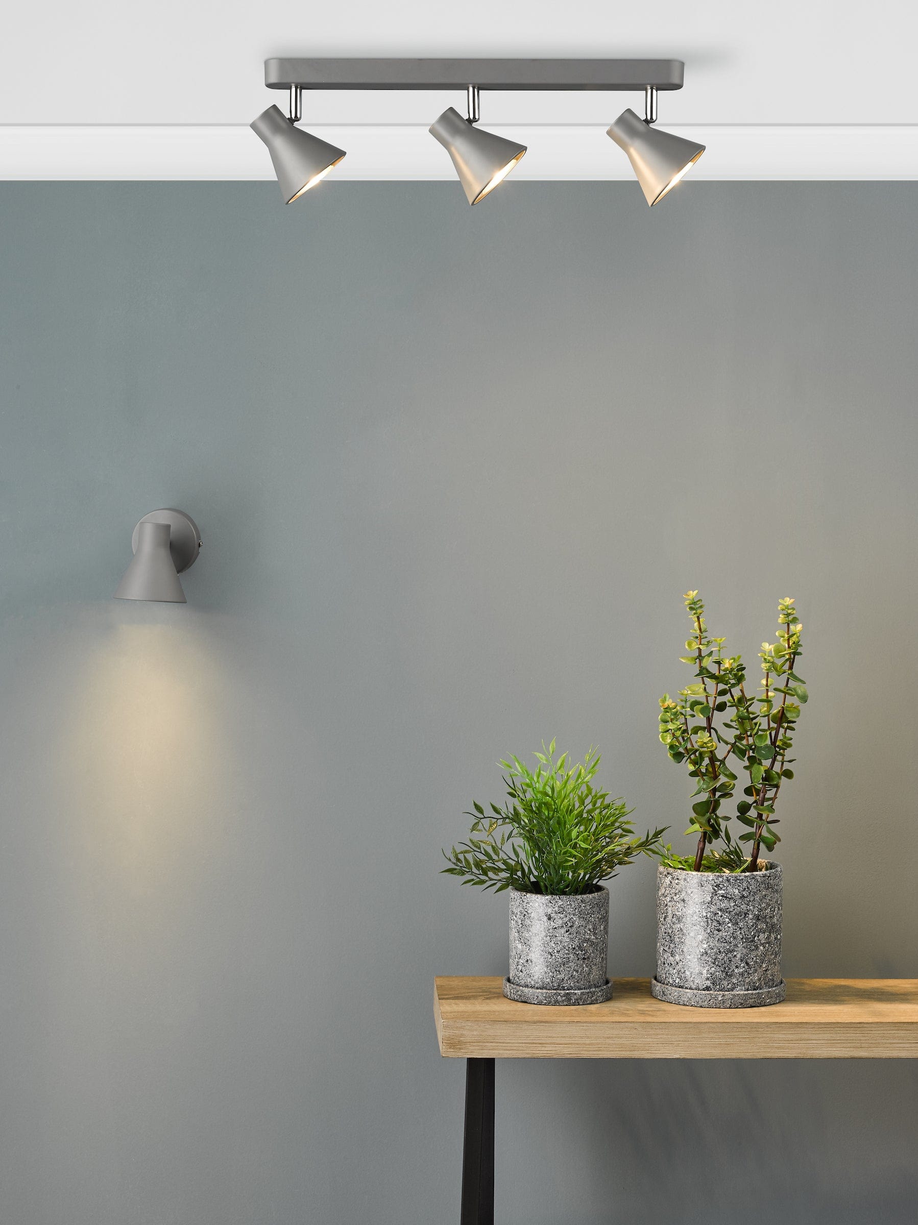 dar lighting Diza Single Wall Spotlight Matt Grey DIZ0739