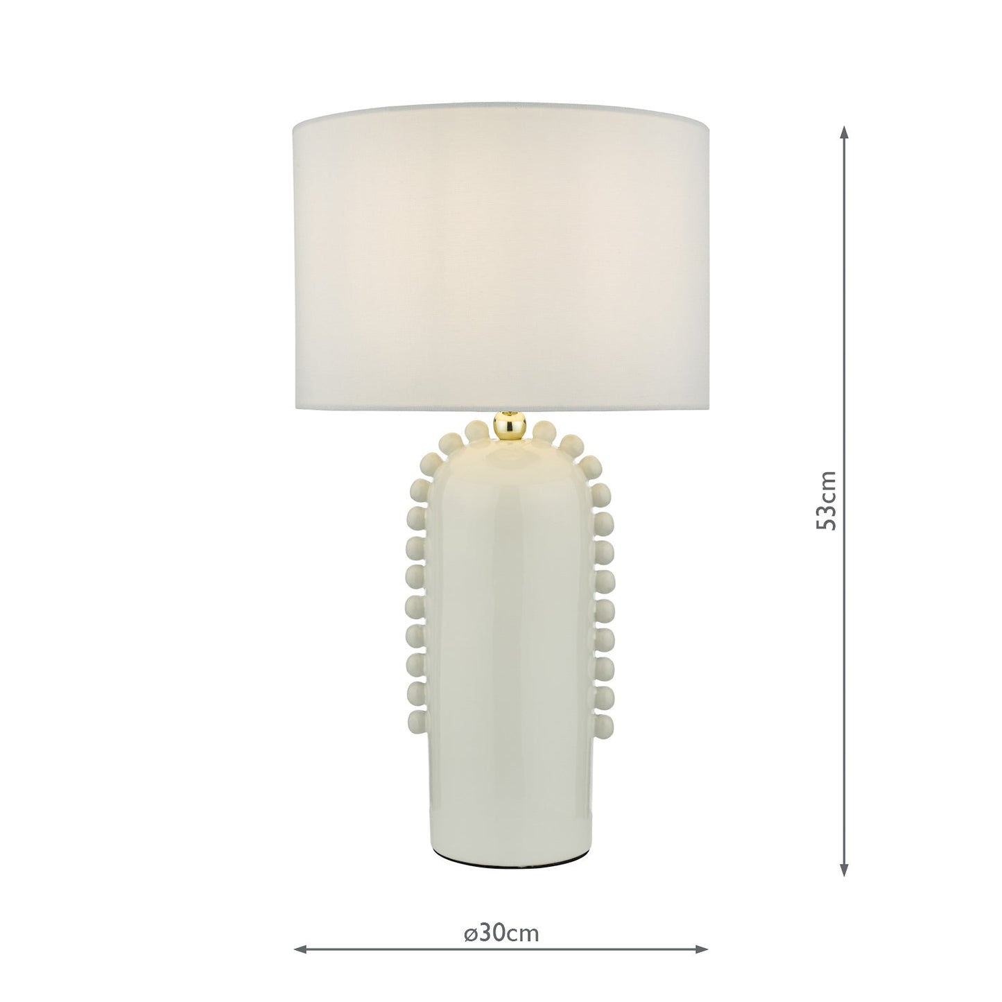 dar lighting Dolce Table Lamp White Ceramic With Shade DOL4202