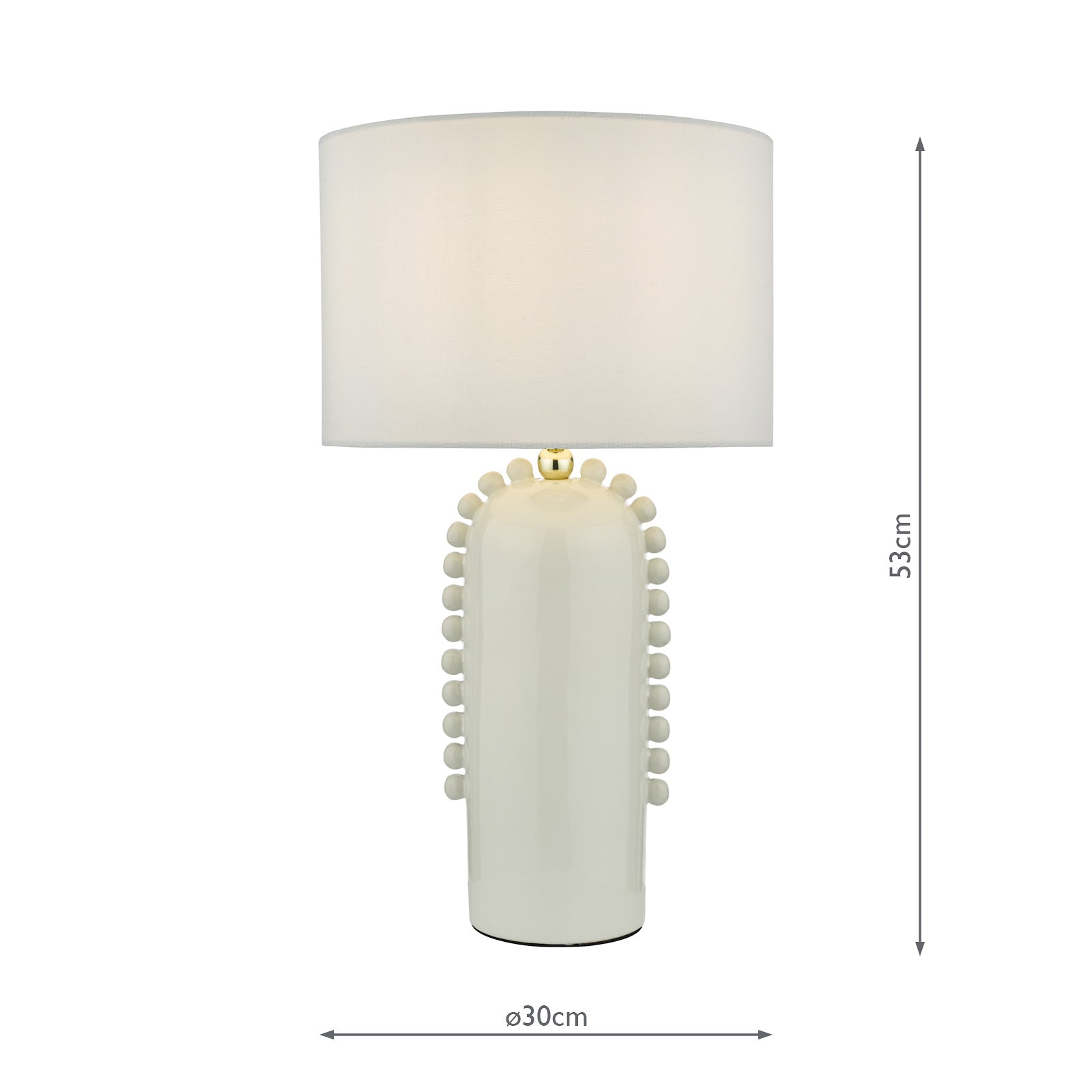 dar lighting Dolce Table Lamp White Ceramic With Shade DOL4202