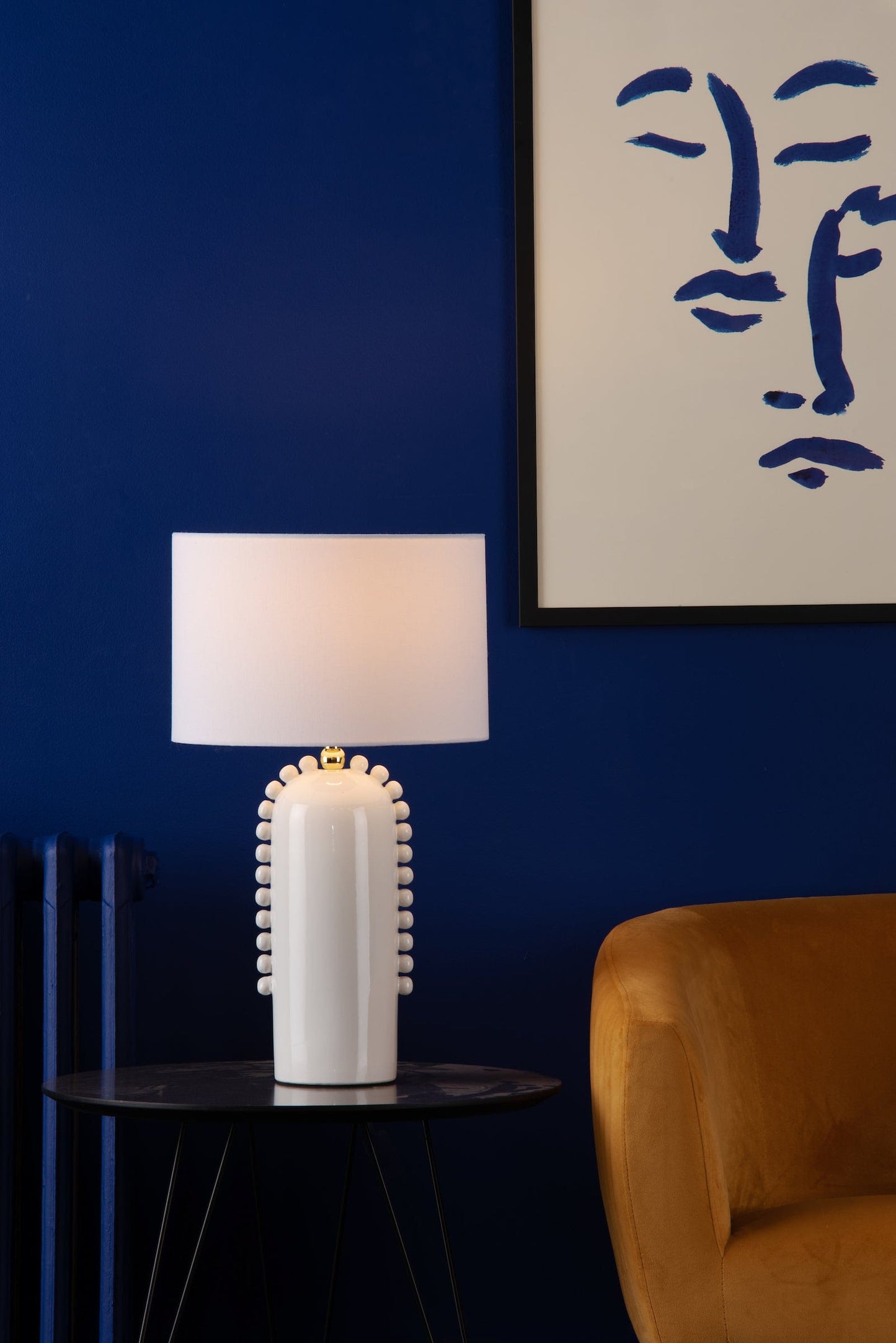 dar lighting Dolce Table Lamp White Ceramic With Shade DOL4202