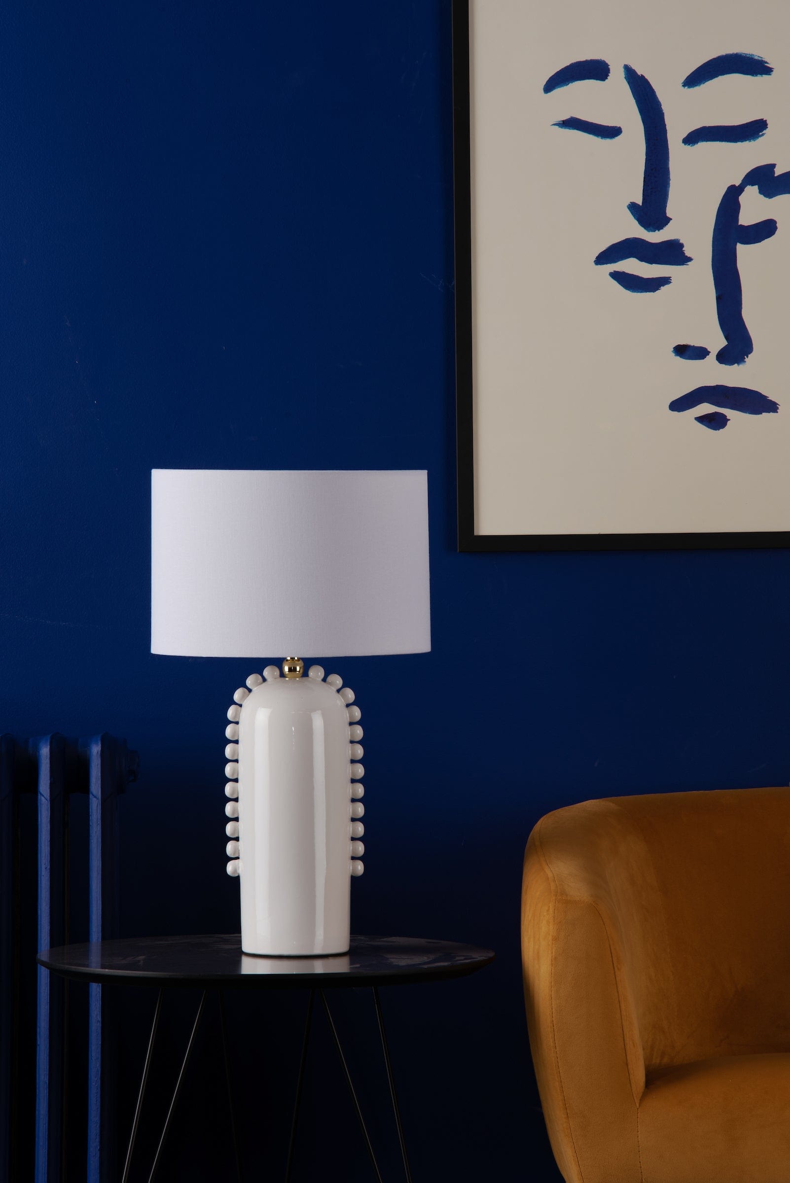 dar lighting Dolce Table Lamp White Ceramic With Shade DOL4202