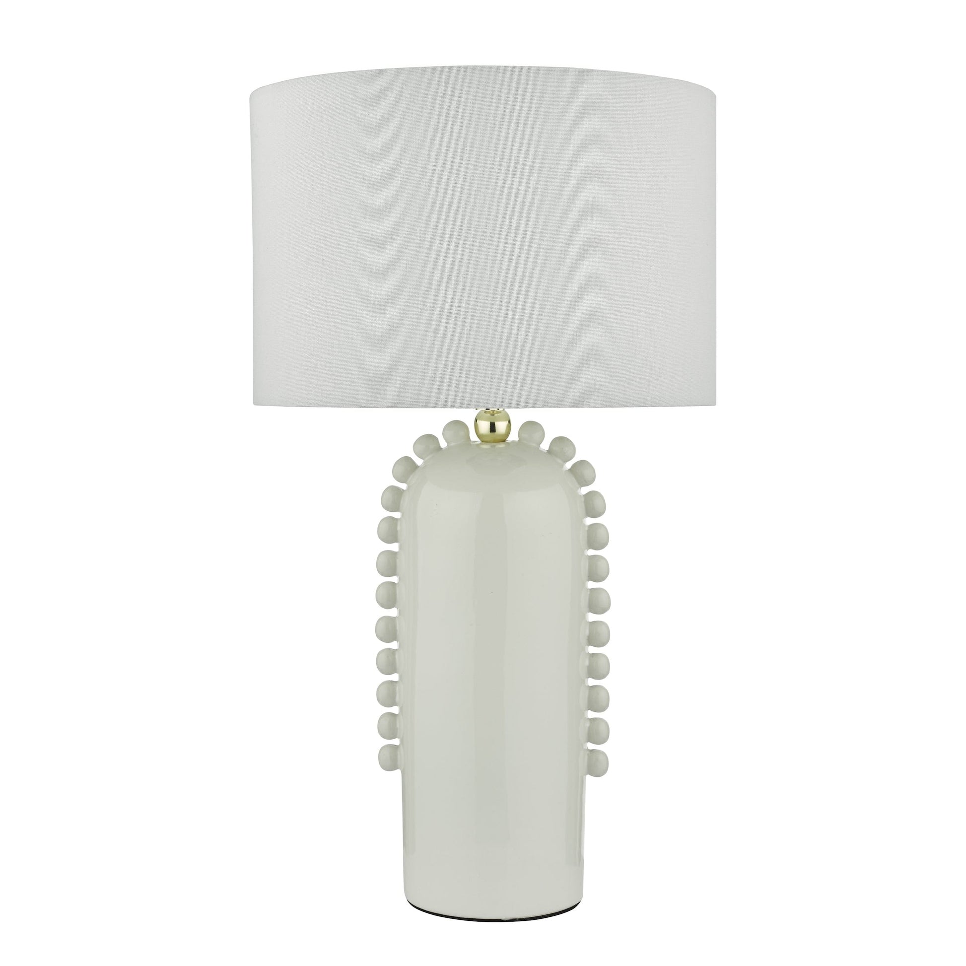dar lighting Dolce Table Lamp White Ceramic With Shade DOL4202