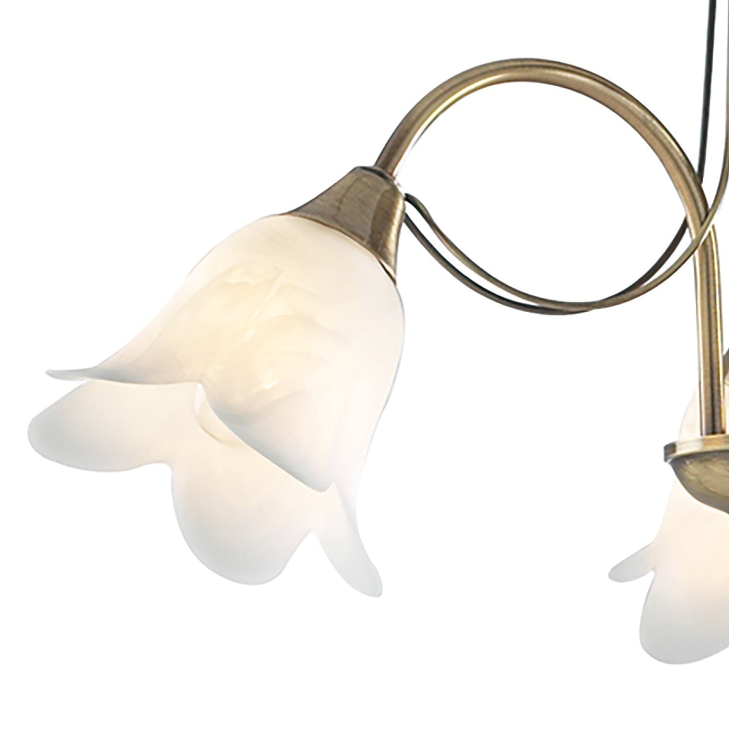 dar lighting Doublet 3 Light Semi Flush Antique Brass complete with Alabaster Glass DOU0375