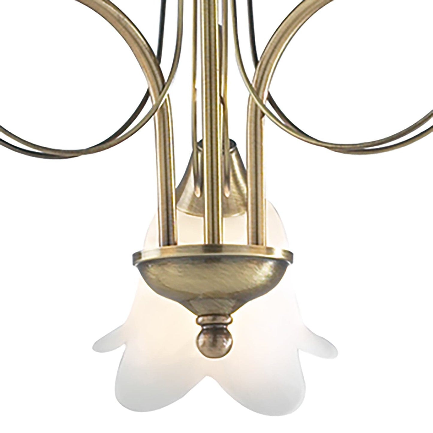 dar lighting Doublet 3 Light Semi Flush Antique Brass complete with Alabaster Glass DOU0375