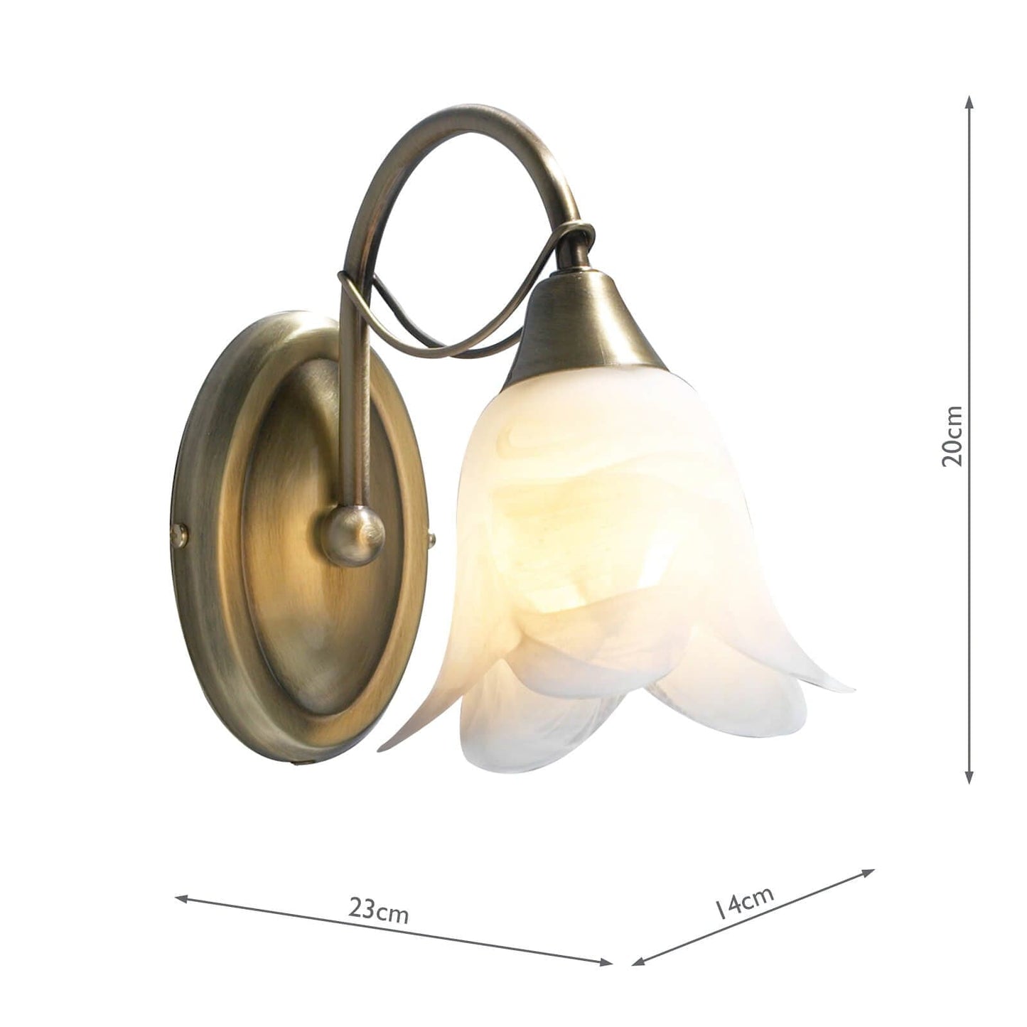 dar lighting Doublet Wall Light Antique Brass Alabaster Glass DOU0775