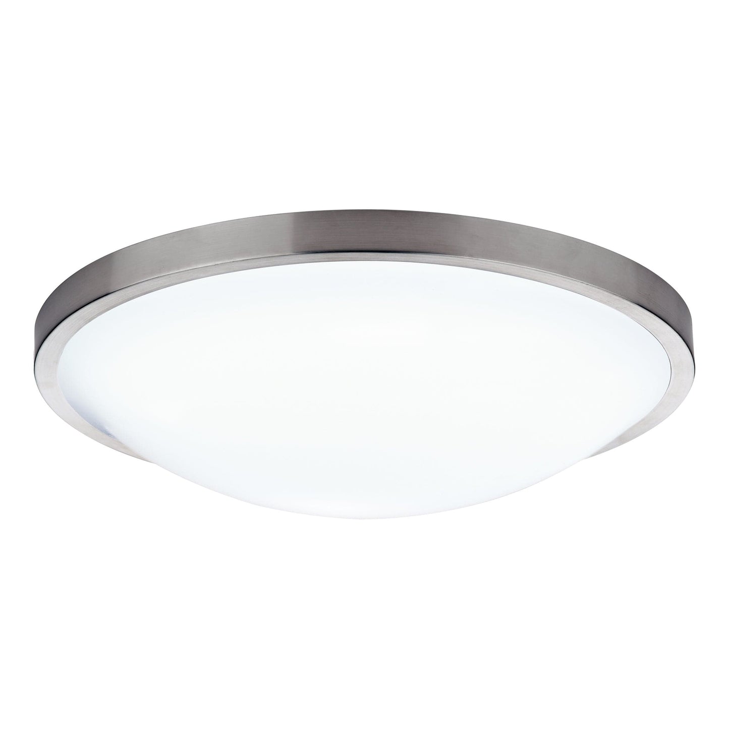 dar lighting Dover Bathroom Flush Satin Chrome White Acrylic IP44 DOV5246