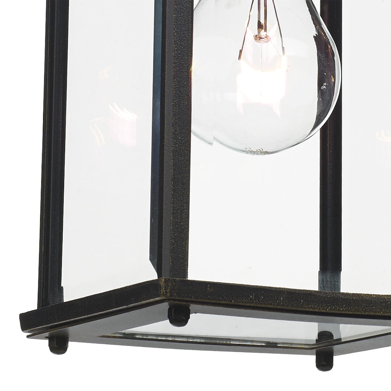 dar lighting Doyle Outdoor Wall Light Black/Gold Glass IP44 DOY1635