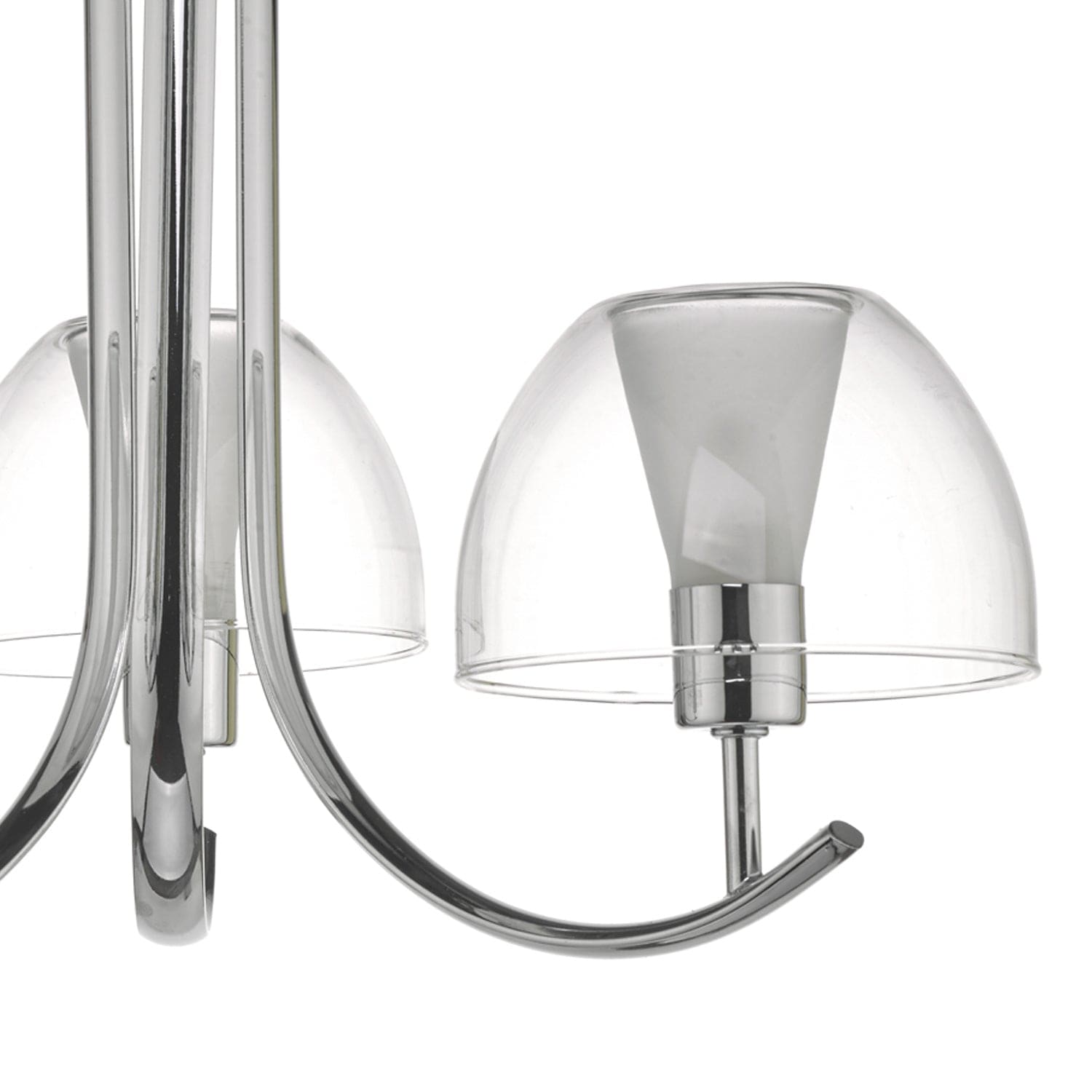 dar lighting Duana 3 Light Semi Flush Polished Chrome & Glass DUA5350