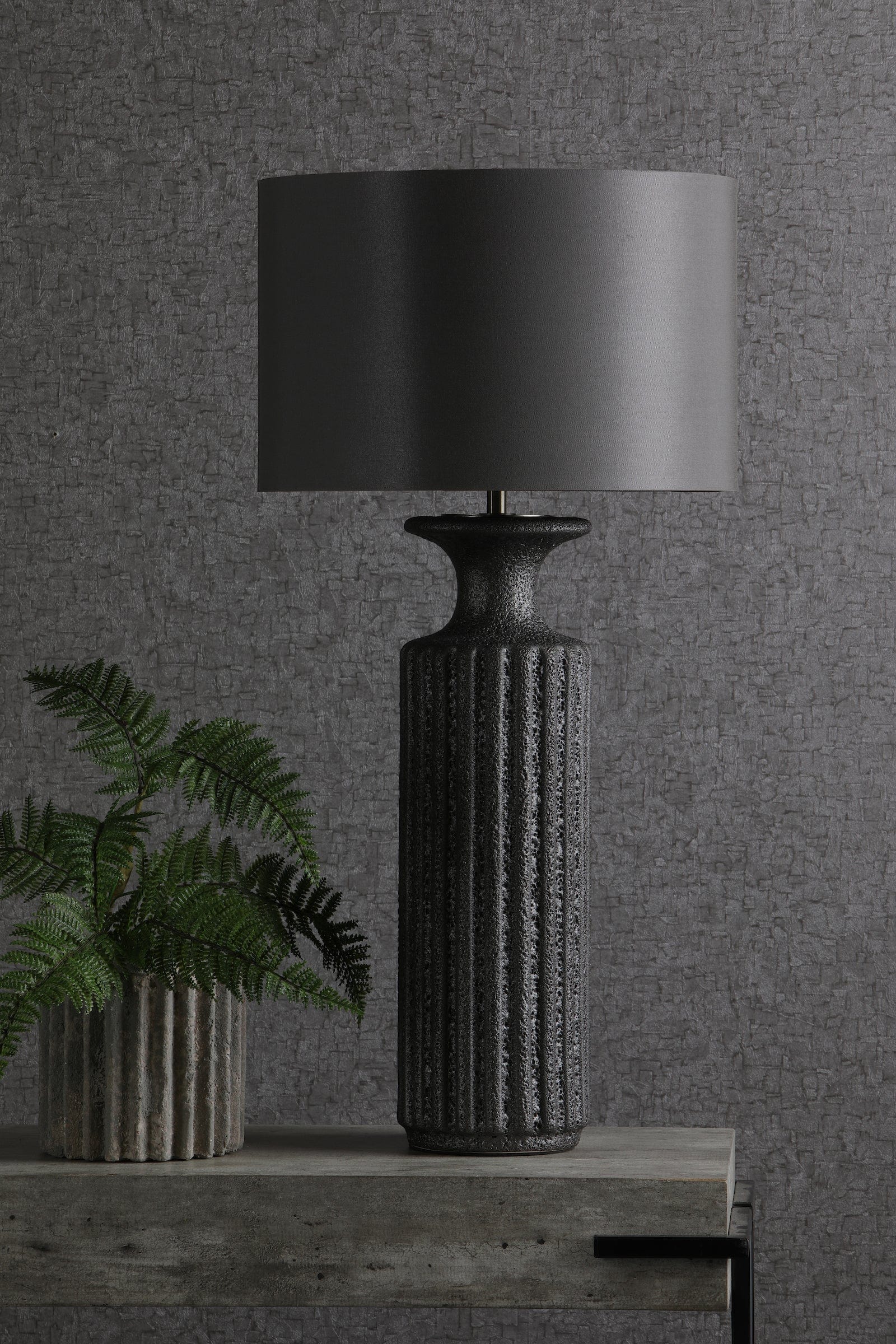 dar lighting Dugan Table Lamp Black Volcanic Glaze Base Only DUG4222