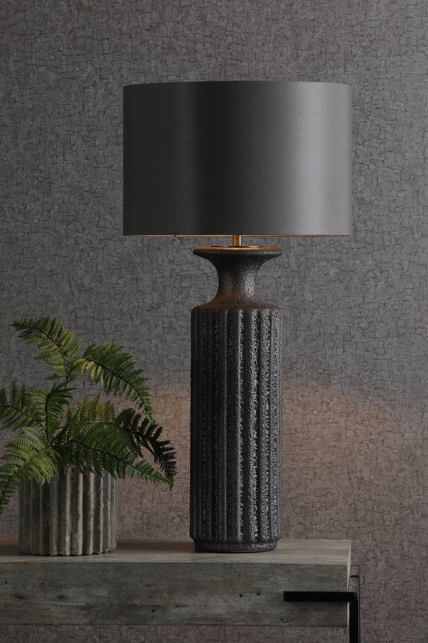 dar lighting Dugan Table Lamp Black Volcanic Glaze Base Only DUG4222