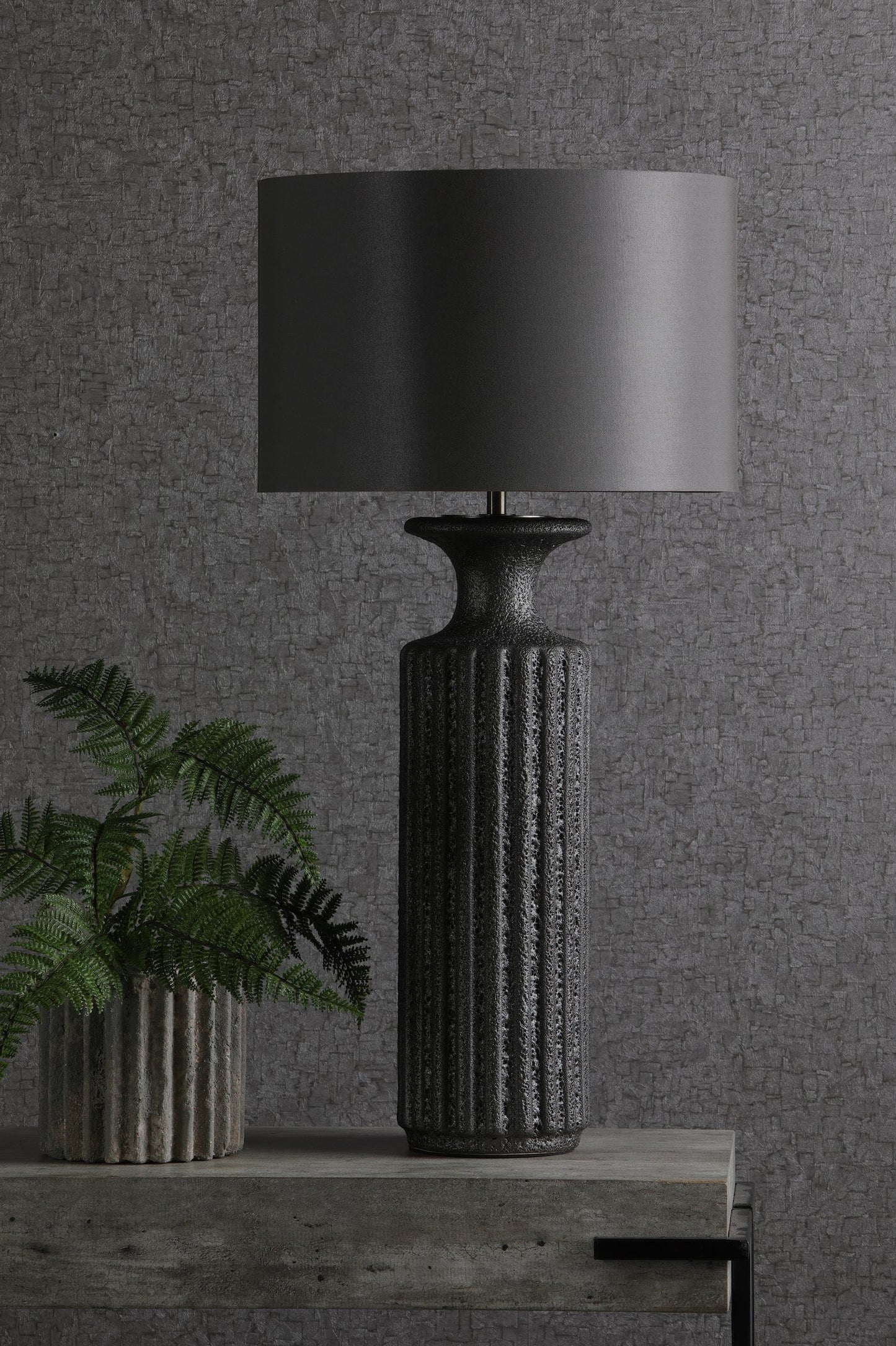 dar lighting Dugan Table Lamp Black Volcanic Glaze Base Only DUG4222