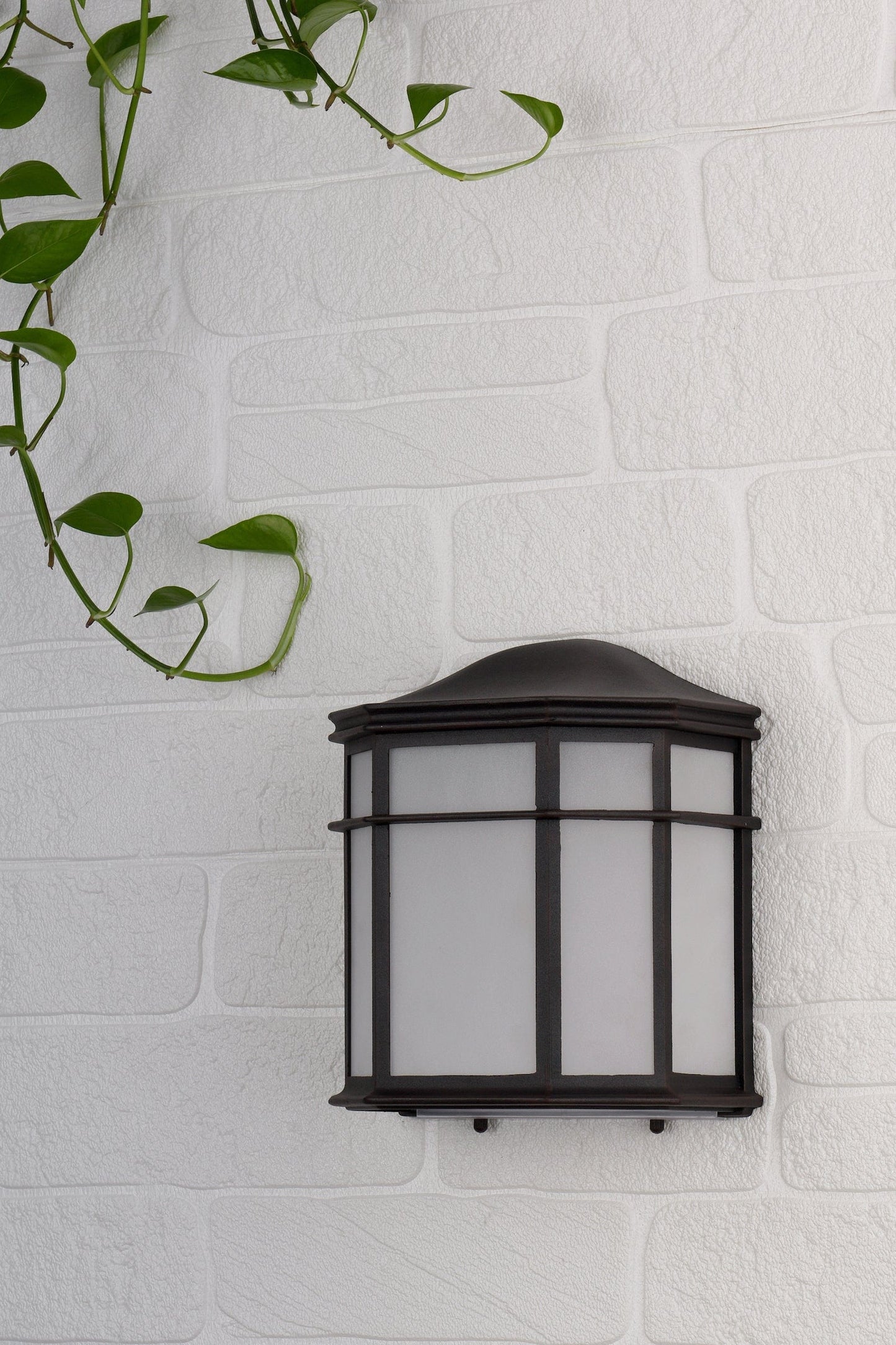 dar lighting Dulbecco Outdoor Wall Light Black Opal Acrylic IP44 DUL2122