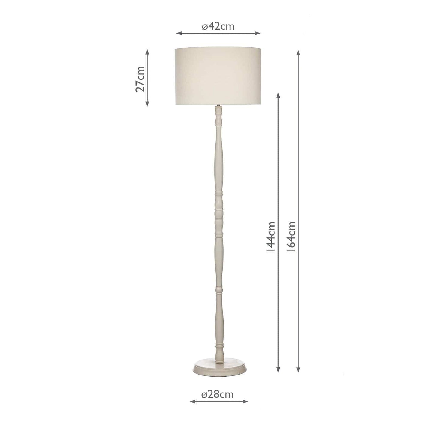 dar lighting Dunlop Floor Lamp Cream With Shade DUN4933