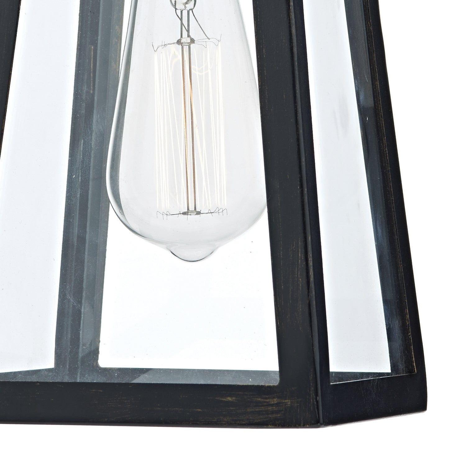 dar lighting Duval Outdoor Wall Light Black Glass IP43 DUV1522