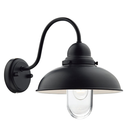 dar lighting Dynamo Outdoor Wall Light Matt Black Glass IP44 DYN0722