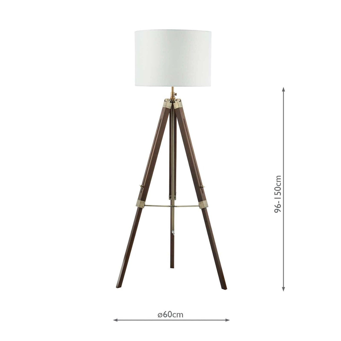 dar lighting Easel Tripod Floor Lamp Dark Wood Antique Brass Base Only EAS4947