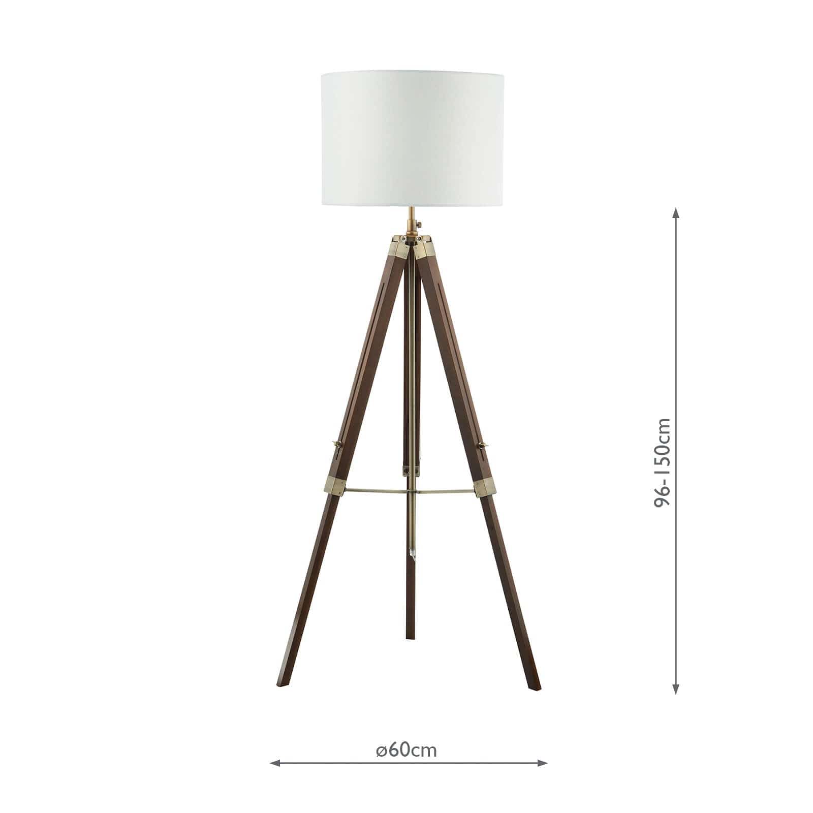 dar lighting Easel Tripod Floor Lamp Dark Wood Antique Brass Base Only EAS4947
