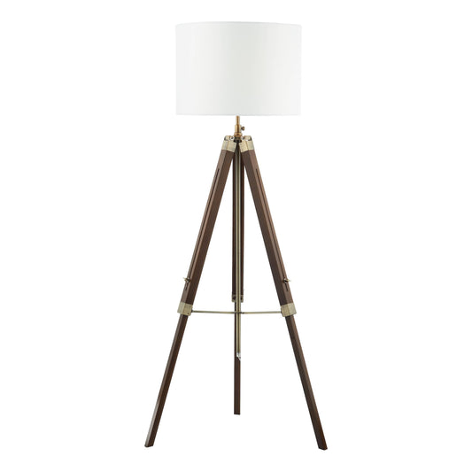 dar lighting Easel Tripod Floor Lamp Dark Wood Antique Brass Base Only EAS4947
