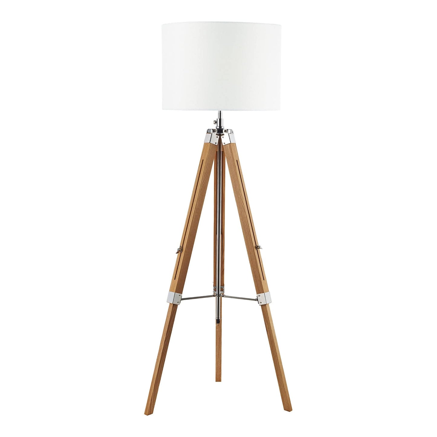 dar lighting Easel Tripod Floor Lamp Light Wood Polished Chrome Base Only EAS4943