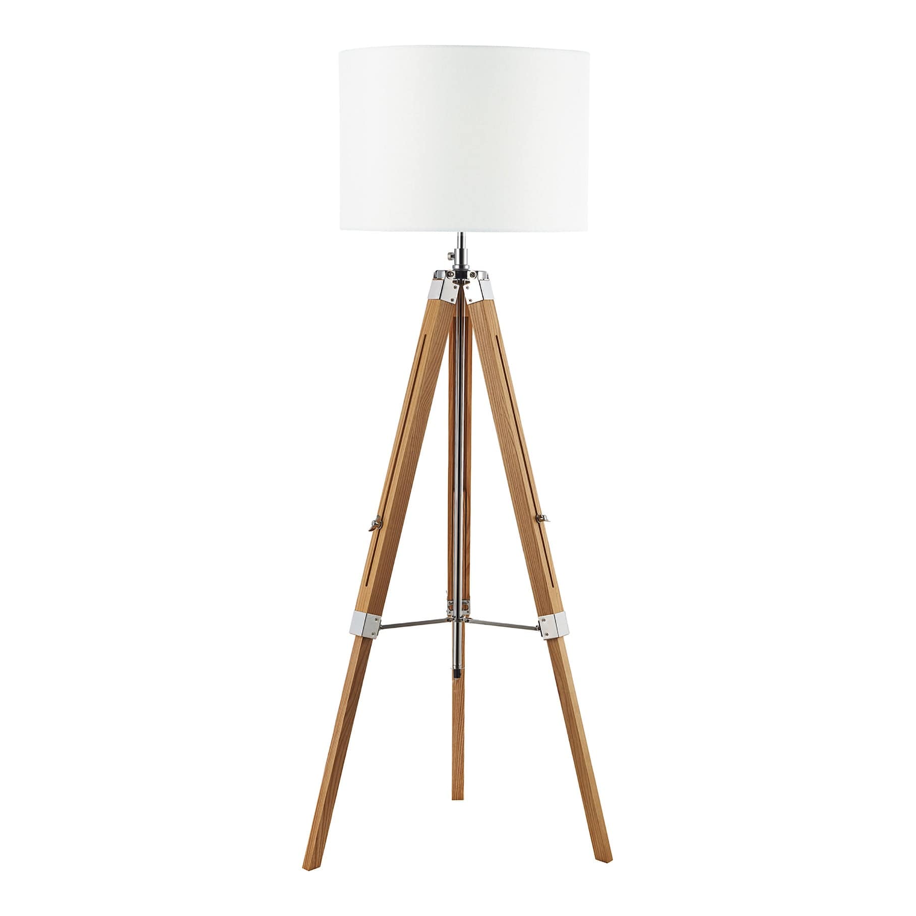 dar lighting Easel Tripod Floor Lamp Light Wood Polished Chrome Base Only EAS4943