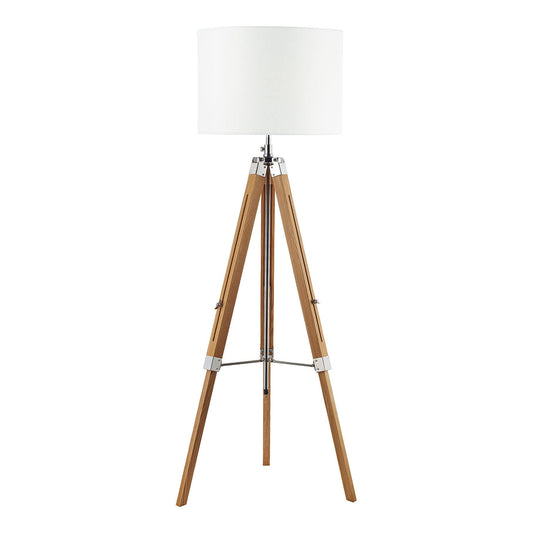 dar lighting Easel Tripod Floor Lamp Light Wood Polished Chrome Base Only EAS4943