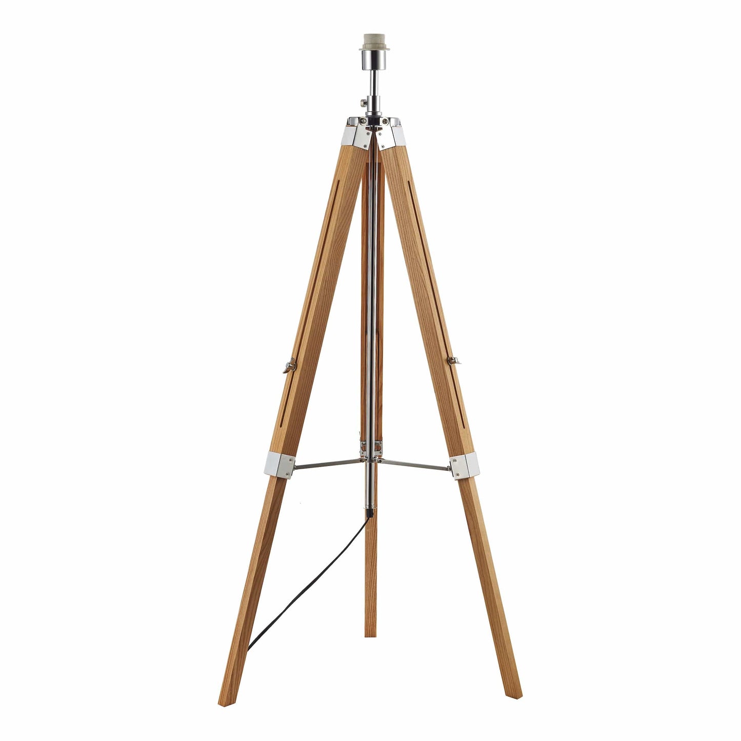 dar lighting Easel Tripod Floor Lamp Light Wood Polished Chrome Base Only EAS4943