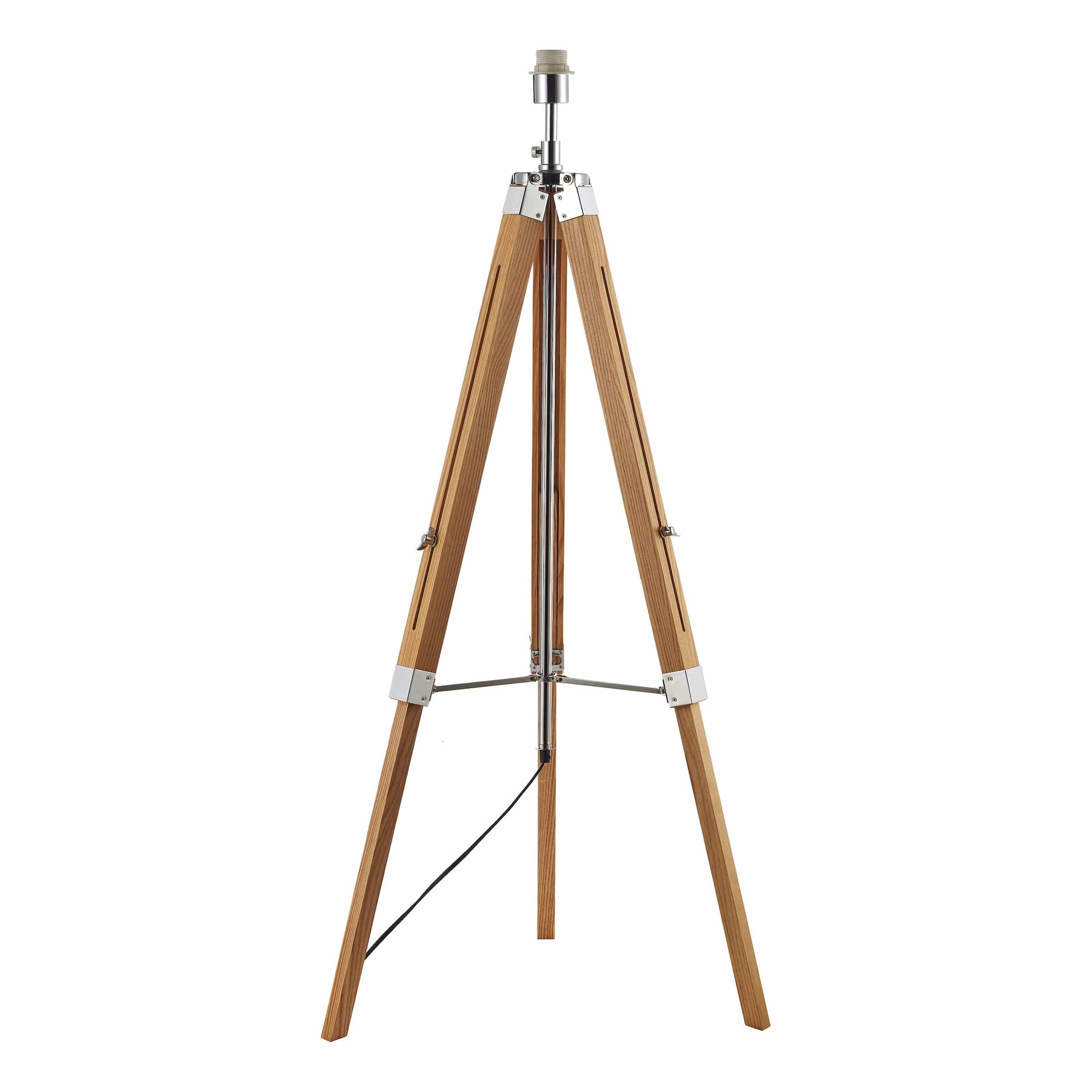 dar lighting Easel Tripod Floor Lamp Light Wood Polished Chrome Base Only EAS4943