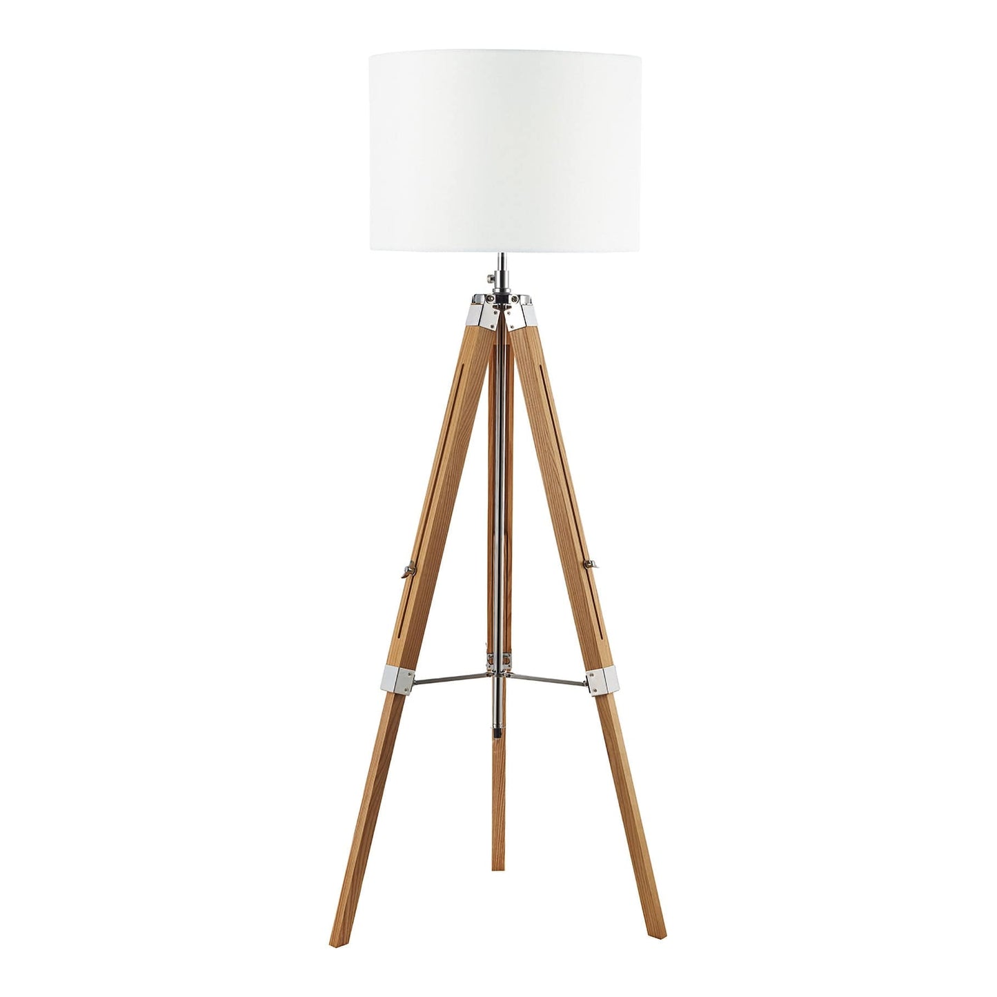 dar lighting Easel Tripod Floor Lamp Light Wood Polished Chrome Base Only EAS4943