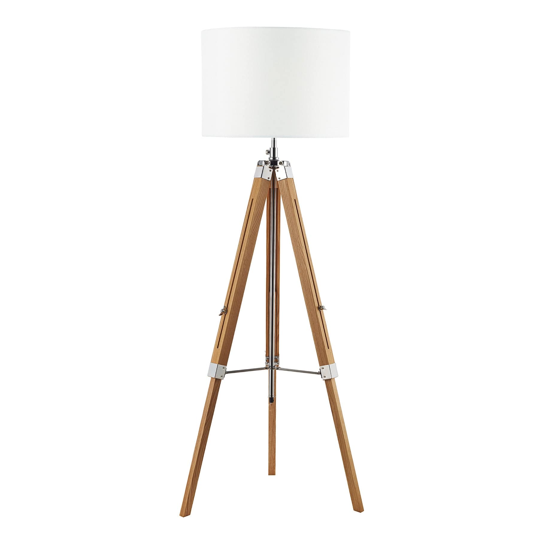 dar lighting Easel Tripod Floor Lamp Light Wood Polished Chrome Base Only EAS4943