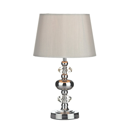dar lighting Edith Touch Table Lamp Polished Chrome with Shade EDI4150