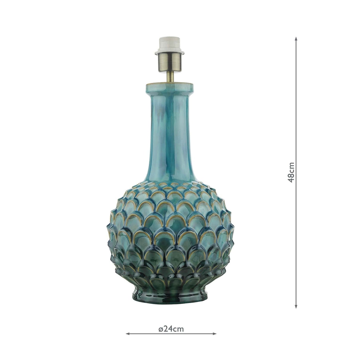 dar lighting Edlyn Table Lamp Blue Reactive Glaze Base Only EDL4223