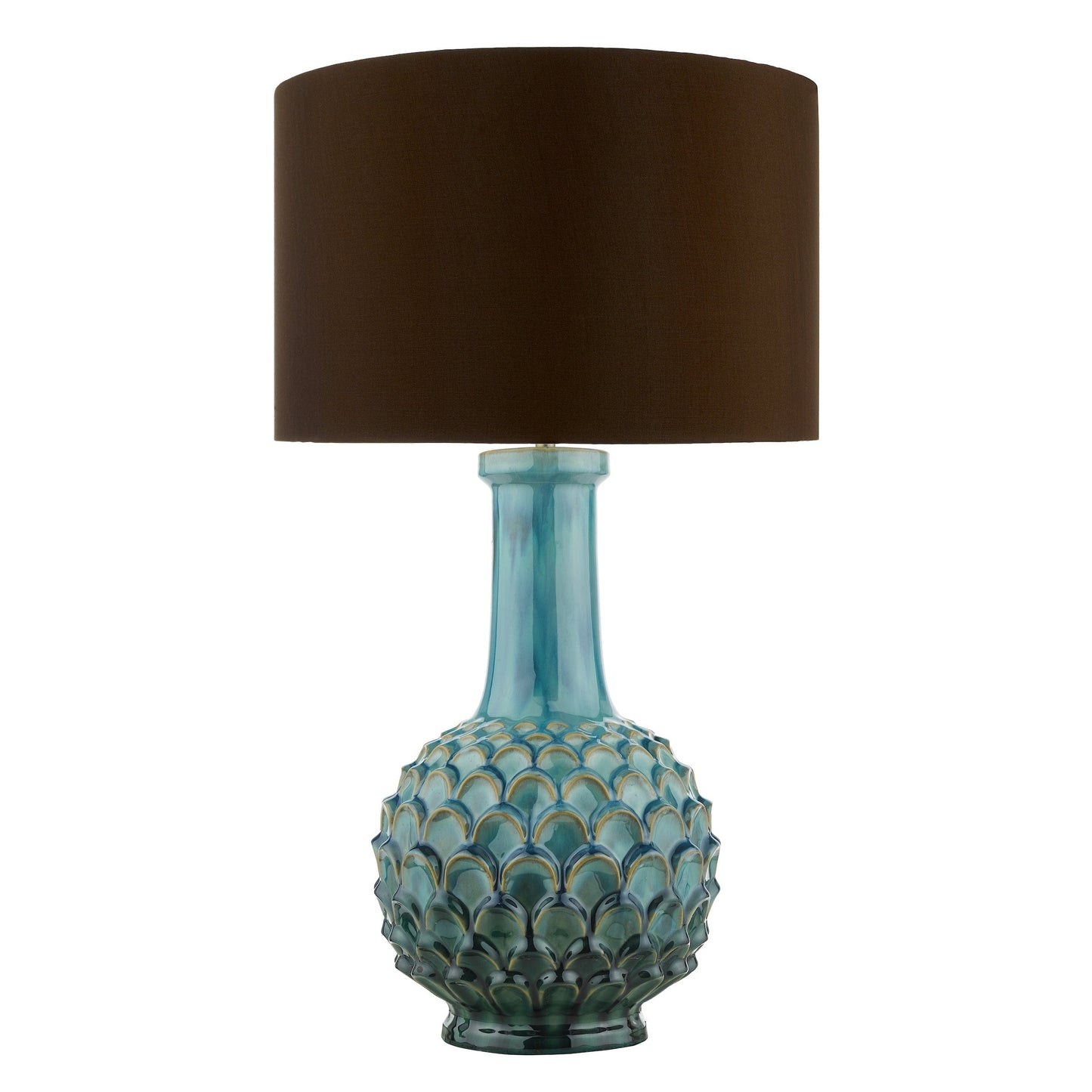 dar lighting Edlyn Table Lamp Blue Reactive Glaze Base Only EDL4223