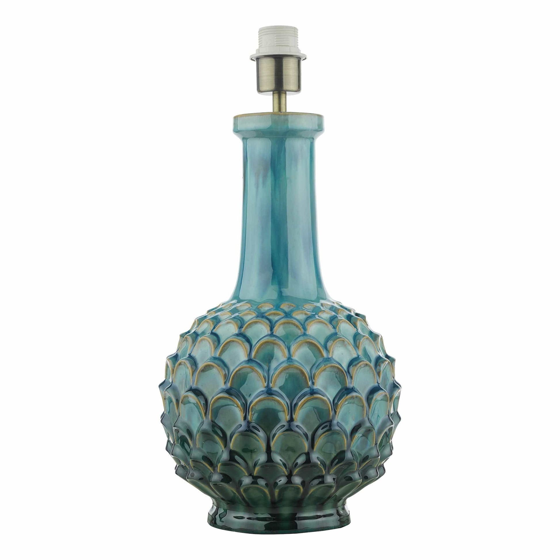 dar lighting Edlyn Table Lamp Blue Reactive Glaze Base Only EDL4223