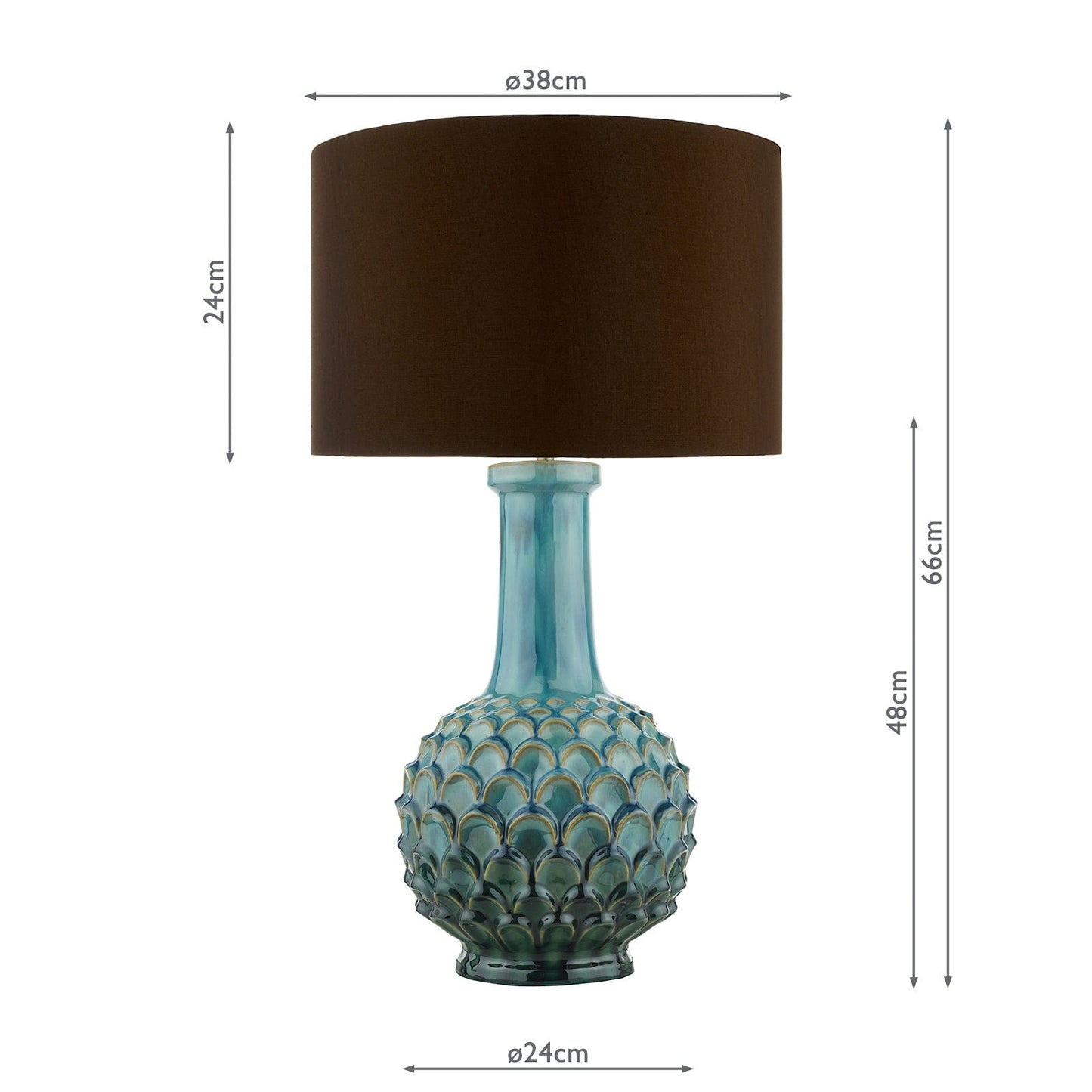 dar lighting Edlyn Table Lamp Blue Reactive Glaze Base Only EDL4223