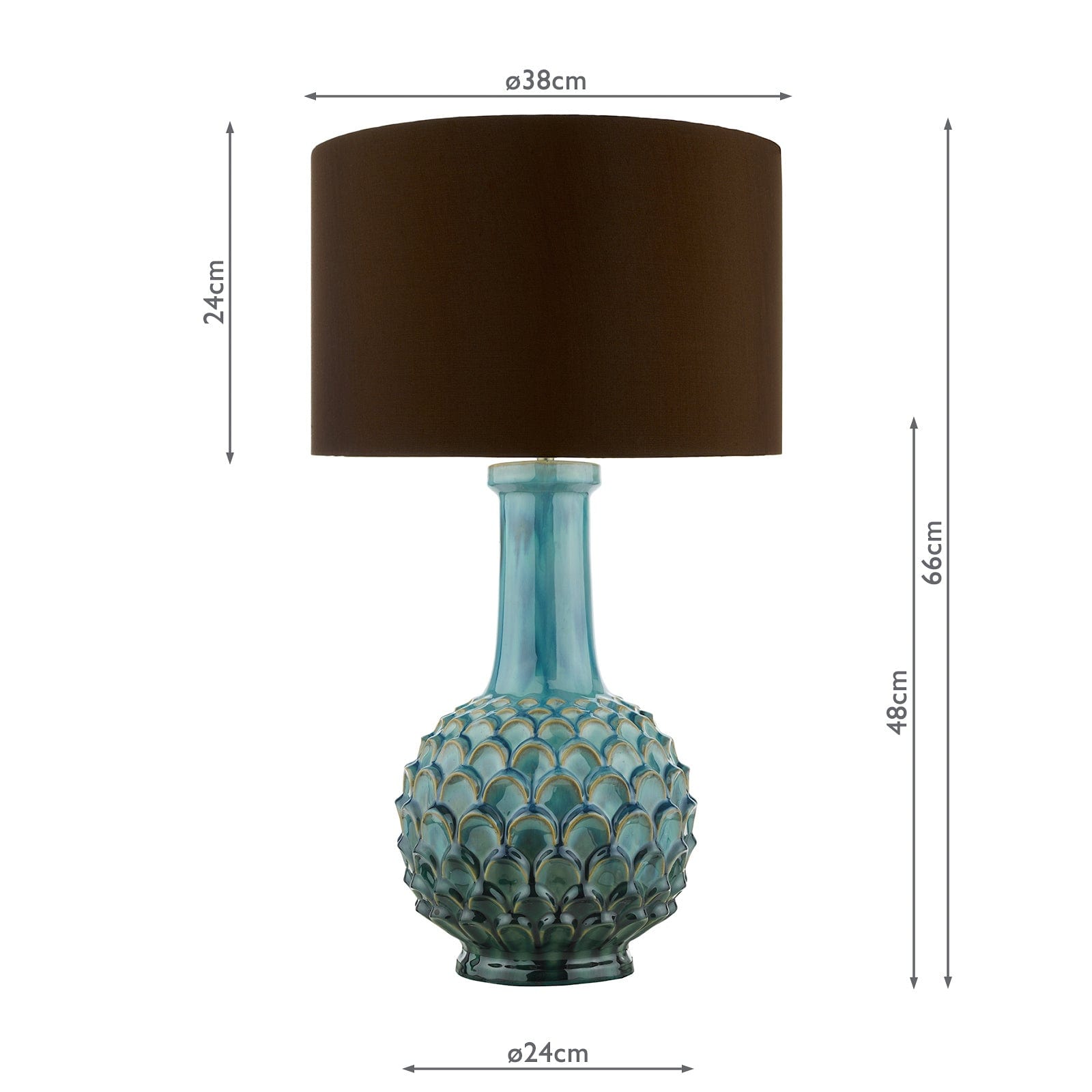 dar lighting Edlyn Table Lamp Blue Reactive Glaze Base Only EDL4223