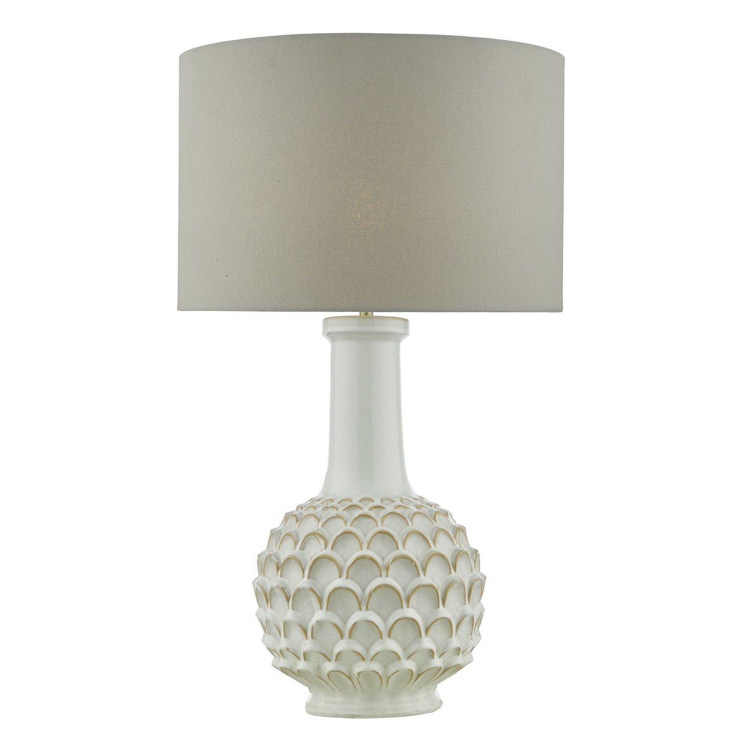 dar lighting Edlyn Table Lamp White Reactive Glaze Base Only EDL422