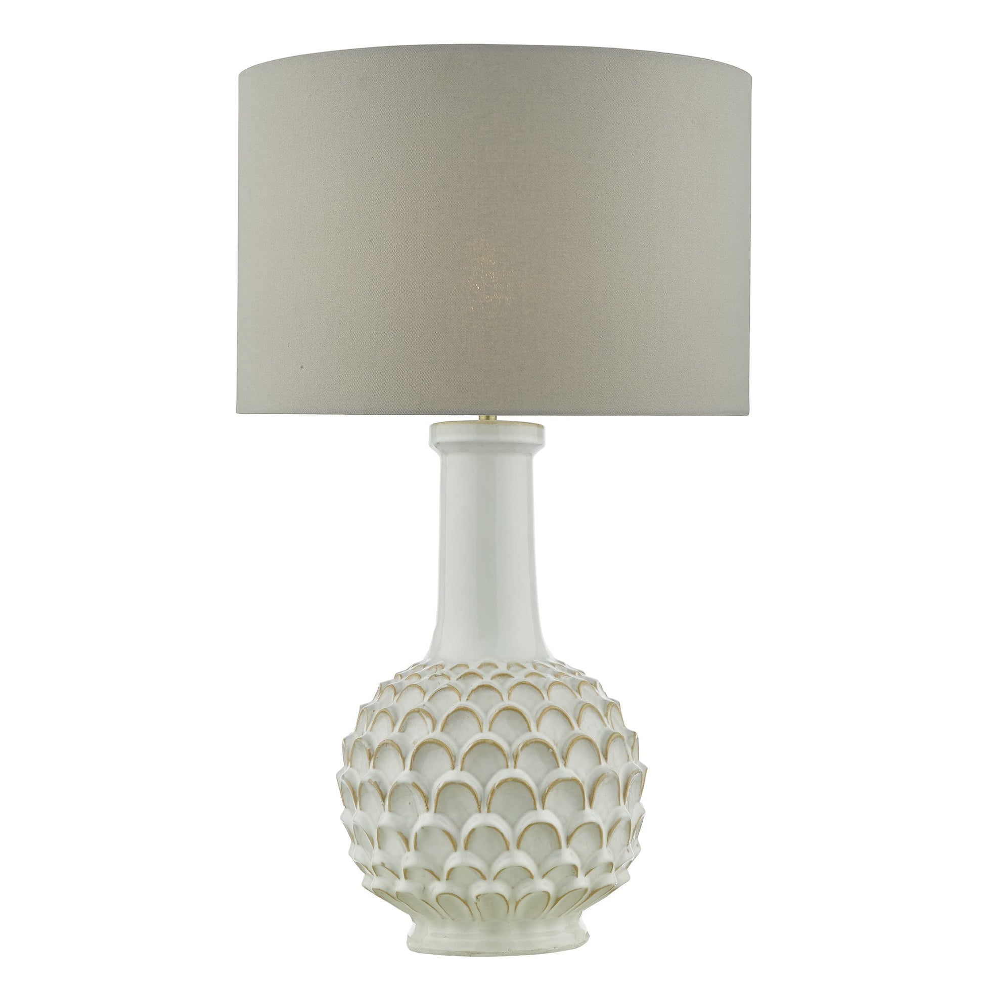 dar lighting Edlyn Table Lamp White Reactive Glaze Base Only EDL422