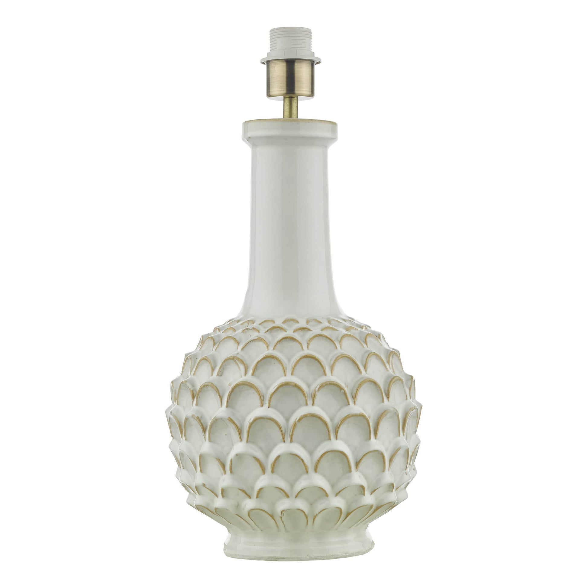 dar lighting Edlyn Table Lamp White Reactive Glaze Base Only EDL422