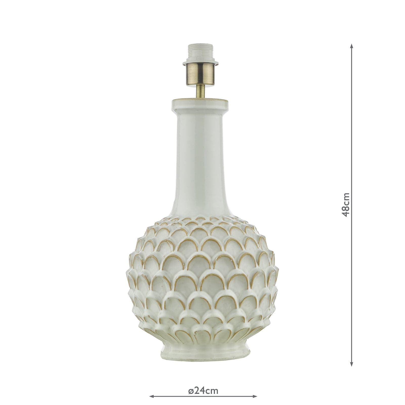 dar lighting Edlyn Table Lamp White Reactive Glaze Base Only EDL422