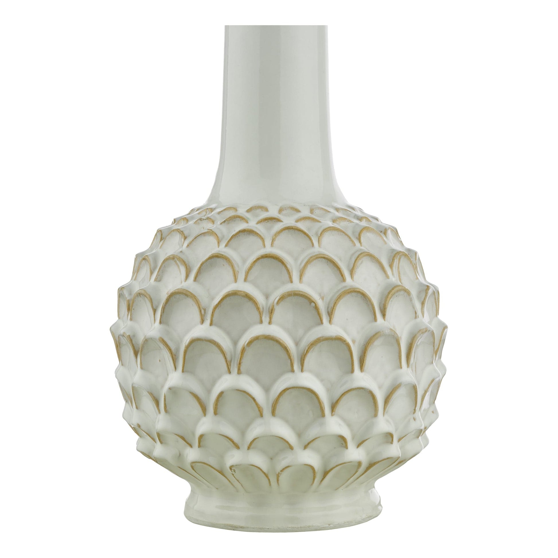 dar lighting Edlyn Table Lamp White Reactive Glaze Base Only EDL422