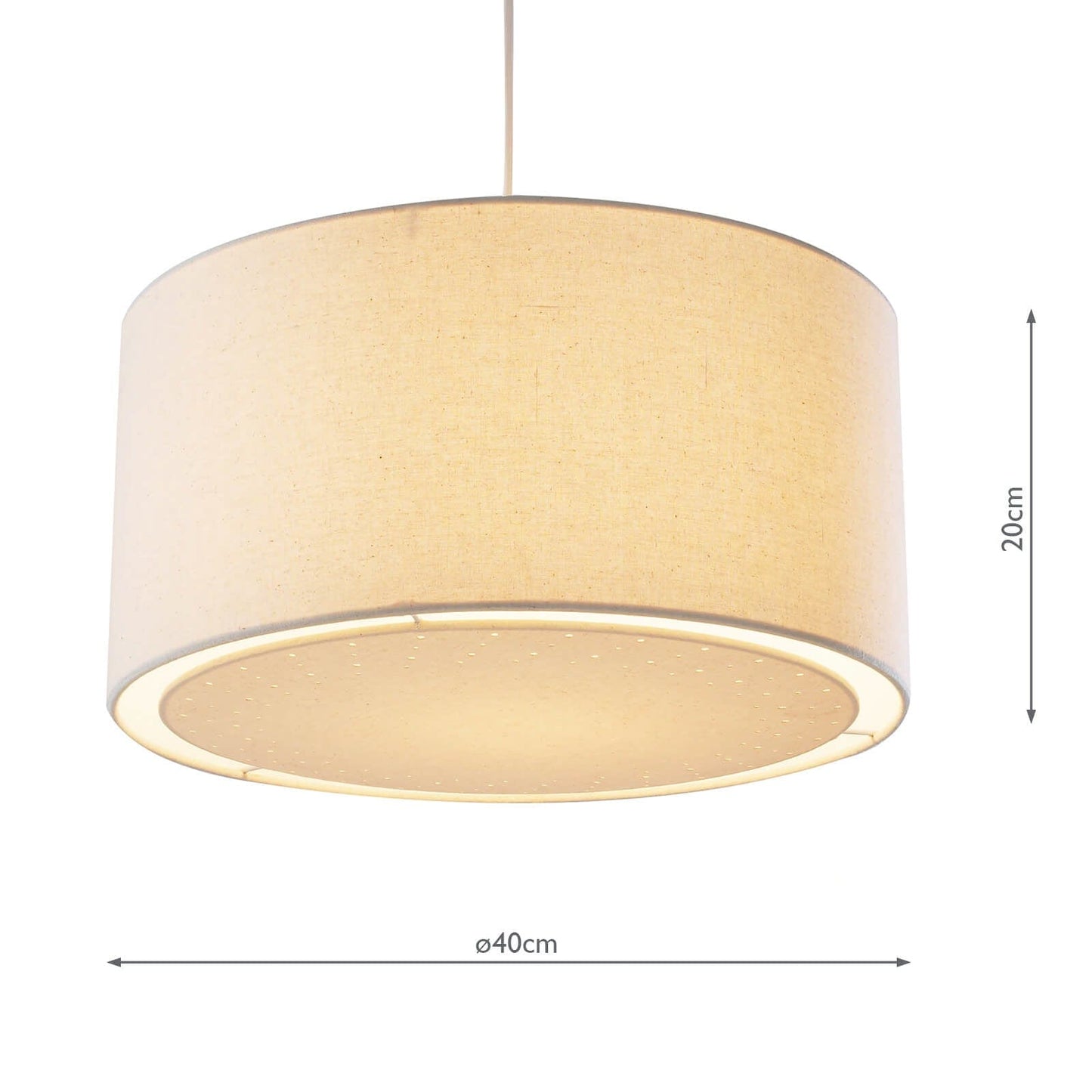 dar lighting Edward Non Elec Pendant Cream Laser Cut EDW6533