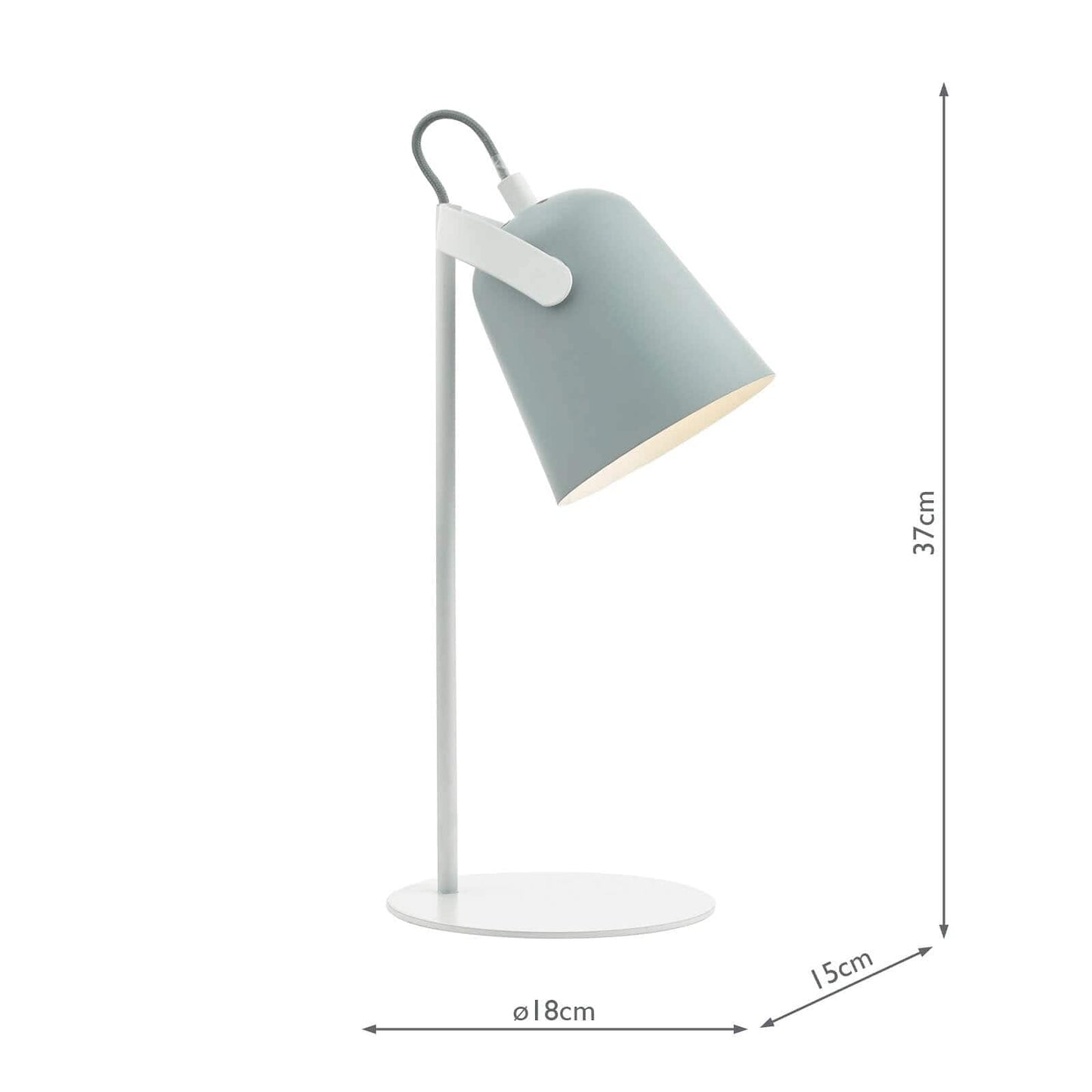 dar lighting Effie Table Lamp Soft Matt Grey and White EFF4139