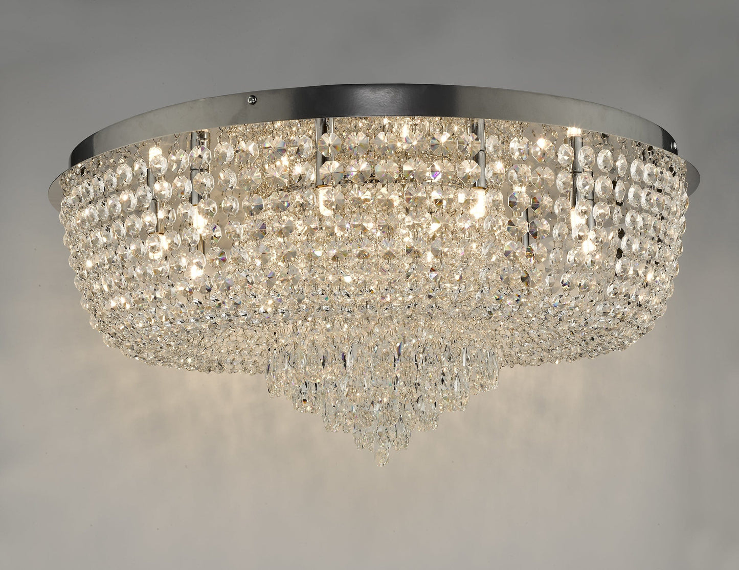 dar lighting Eitan 12 Light Beaded Flush Clear and Polished Chrome EIT4808