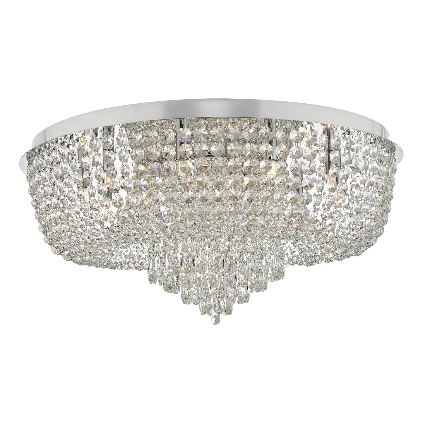 dar lighting Eitan 12 Light Beaded Flush Clear and Polished Chrome EIT4808