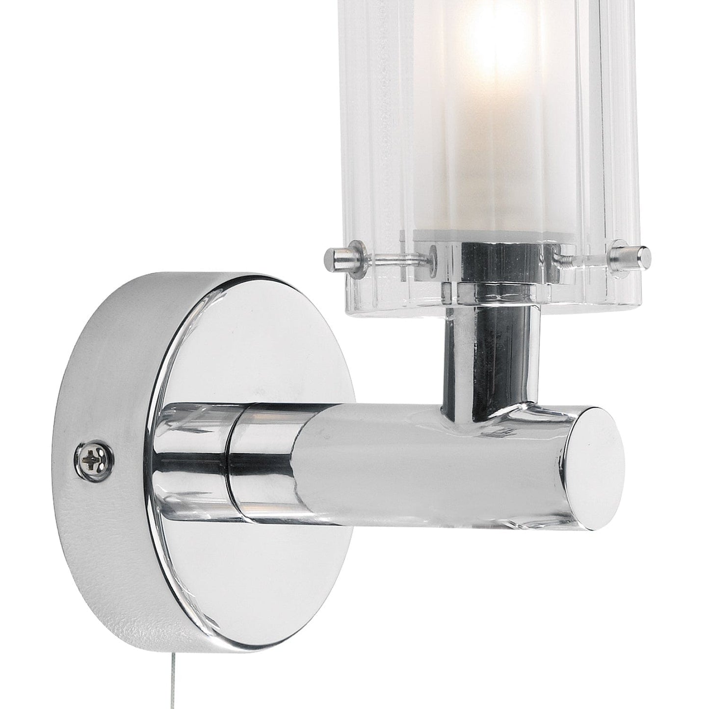 dar lighting Elba Bathroom Wall Light Polished Chrome Glass IP44 ELB0750