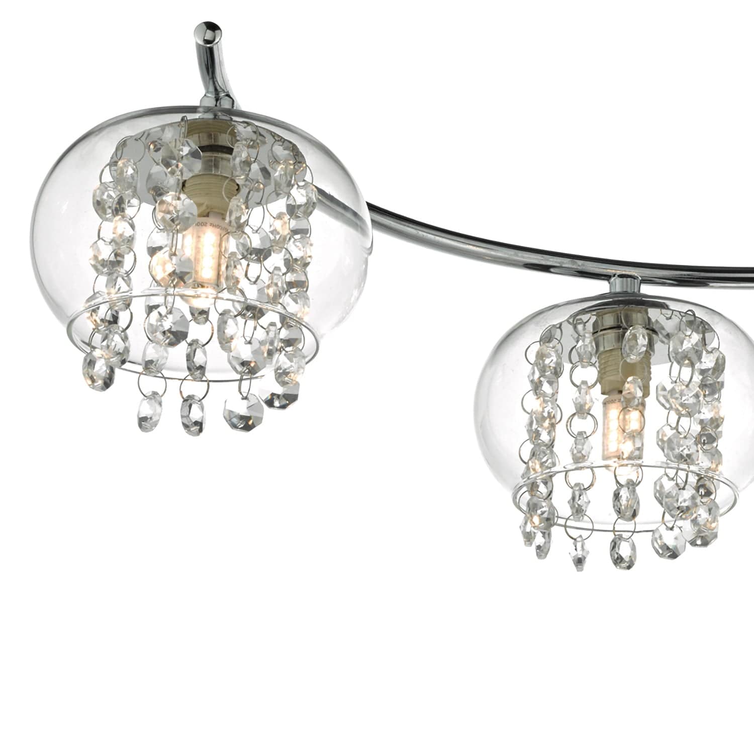 dar lighting Elma 6lt Semi Flush Polished Chrome & Crystal ELM6450